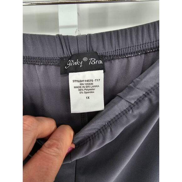 Slinky Brand Gray Polyester Blend High-Rise Pull-On Trouser Size 1X - Picture 4 of 4
